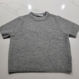 Zara Gray Crew Neck Sweater Size M